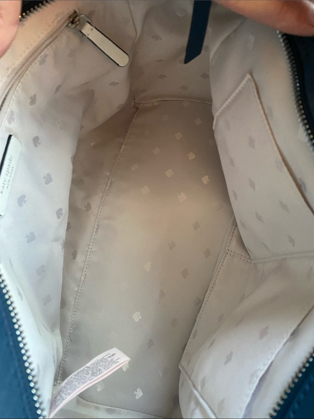 kate spade two-tone pink and navy leather tote - Picture 6 of 7